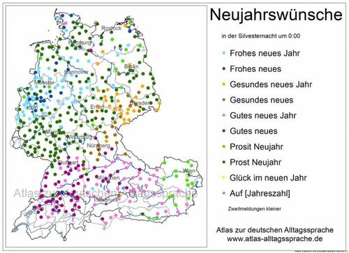 Regionale Unterschiede für Neujahrswünsche